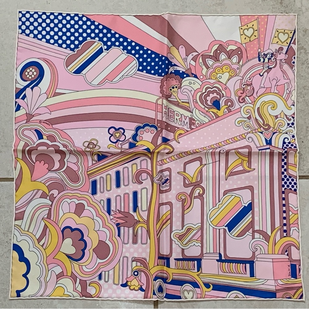 Hermes Faubourg Rainbow Silk 45cm Scarf